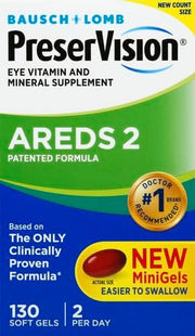 PreserVision AREDS 2 Eye Vitamin & Mineral Supplement, Contains Lutein, Vitamin C, Zeaxanthin, Zinc & Vitamin E, 130 Softgels