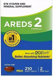 Preservision AREDS 2 210 Softgels Eye Vitamin & Mineral Supplement, Contains Lutein