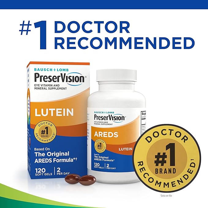 PreserVision AREDS Eye Vitamin & Mineral Supplement, by Bausch + Lomb, 120 Count Bottle