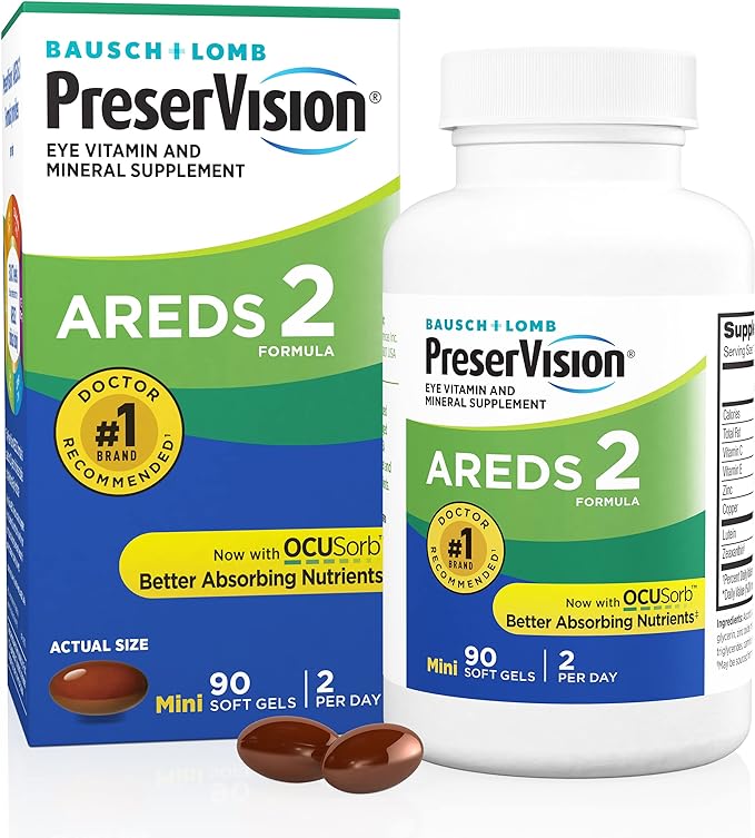 PreserVision AREDS 2 Eye Vitamin & Mineral Supplement, Contains Lutein, Vitamin C, Zeaxanthin, Zinc & Vitamin E, 90 Softgels