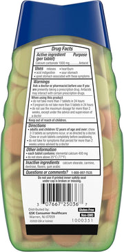 TUMS Naturals Ultra Strength Antacid Chews for Heartburn Relief, Great for a Summer BBQ - Black Cherry & Watermelon - 190 Count