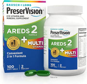 PreserVision AREDS 2 + Multivitamin 2-in-1 Eye Contains Vitamin C D E & Zinc Softgels, 100 Count