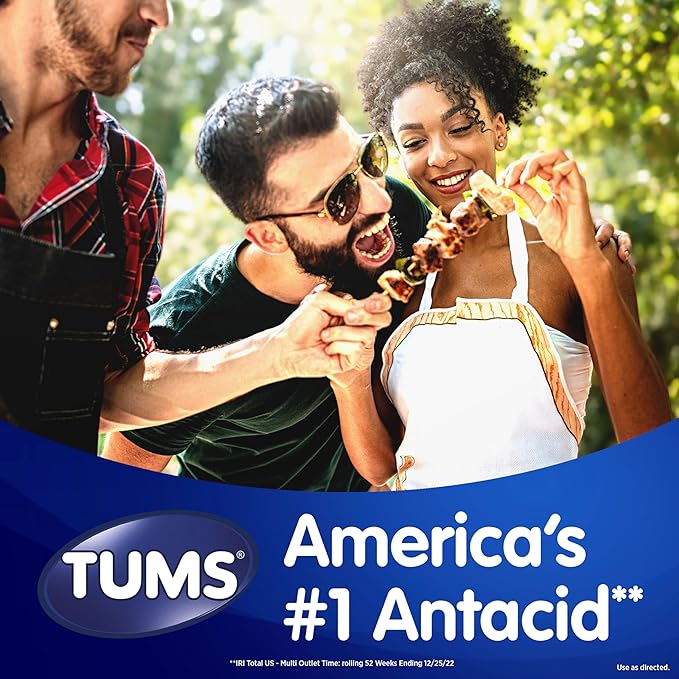 TUMS Chewable Antacid Tablets for Extra Strength Heartburn Relief, Great for a Summer BBQ - Assorted Fruit Flavors - 330 Count